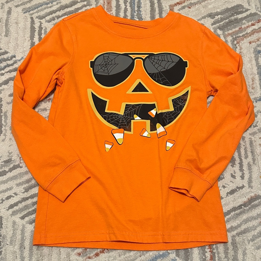 Boys Carter’s Orange Pumpkin Graphic shirt